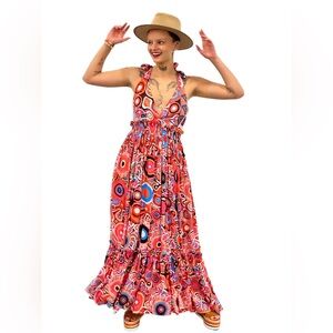 Feather & Find “Airglow Dreamtime Dress” Boho Maxi Dress Size M New with Tags